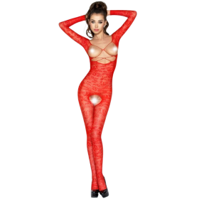 PASSION - WOMAN BS031 Rotes Bodystocking Einheitsgröße