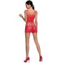 PASSION WOMAN BS090 Rotes Bodystocking Mini-Kleid Einheitsgröße