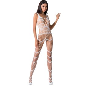 PASSION WOMAN BS058 Weißes Bodystocking Einheitsgröße