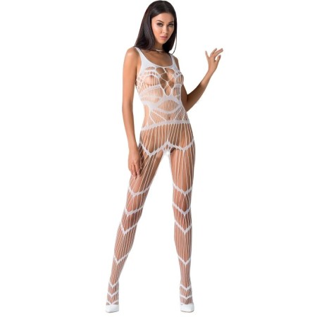 PASSION WOMAN BS058 Weißes Bodystocking Einheitsgröße