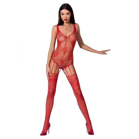 PASSION WOMAN BS074 Bodystocking Rot - Einheitsgröße