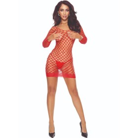 PASSION BS108 Bodystocking aus Netzstoff in Rot
