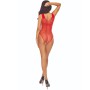 PASSION - BS109 Roter Schmetterling Bodystocking aus Spitze