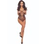 PASSION BS115 Schwarzer Netz-Bodystocking aus Spitze