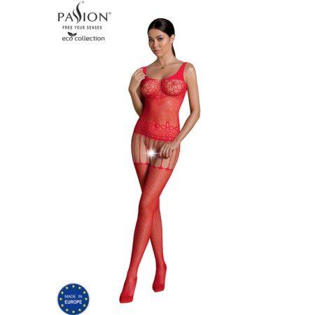 PASSION - ECO COLLECTION Bodystocking ECO BS001 Rot - Nachhaltige erotische Damenwäsche