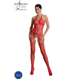 PASSION - ECO COLLECTION Bodystocking ECO BS002 Rot - Nachhaltige Erotikmode