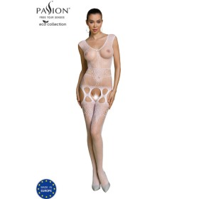 PASSION - ECO COLLECTION Bodystocking ECO BS014 Weiß - Nachhaltige erotische Damenunterwäsche