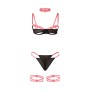 SUBBLIME - 955304 BH-Set mit Halskette und Beindetails in fluoreszierendem Pink L/XL