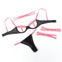 SUBBLIME - 955304 BH-Set mit Halskette und Beindetails in fluoreszierendem Pink L/XL