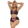 SUBBLIME - 955588 Rosa Lack-Mesh BH-Set mit Reißverschluss L/XL