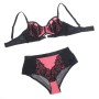 SUBBLIME - 955588 Rosa Lack-Mesh BH-Set mit Reißverschluss L/XL