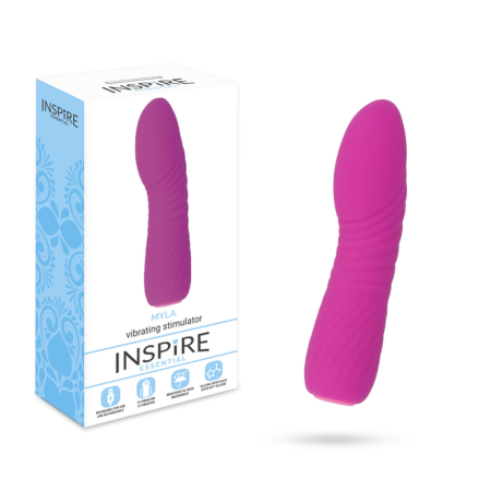 INSPIRE ESSENTIAL - MYLA VIBRATOR LILA, Silikon, 12 Vibrationsmodi, wasserdicht, wiederaufladbar