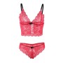 SUBBLIME - 3-teiliges Set aus Spitze und Satin in Rot L/XL