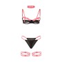 SUBBLIME Set mit BH, Halskette und Bein-Details in fluoreszierendem Pink S/M