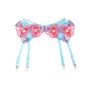 SUBBLIME - 957650 BH- und Strapsgürtel-Set mit rosa Blumenstickerei L/XL