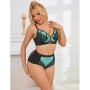 SUBBLIME - 955564 Grünes Patentleder Mesh Push-up BH Set L/XL