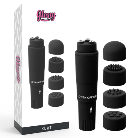 GLOSSY - KURT POCKET MASSAGER SCHWARZ Mini Massagestab