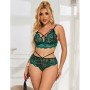 SUBBLIME - 954086 BH + Spitzenpanty Grün S/M - Elegante Damenunterwäsche