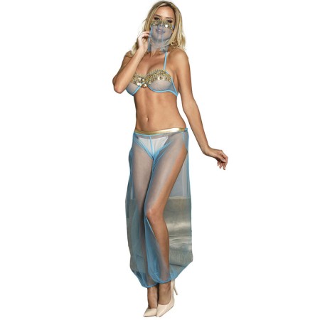 SUBBLIME - Lingerie-Set im India Style Blau S/M