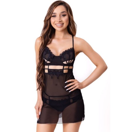 LIVCO CORSETTI FASHION - MAIA 20247 Babydoll & Tanga Schwarz S/M
