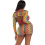 Leg Avenue - Dreiteiliges Multicolor Mesh-Set