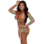 Leg Avenue - Dreiteiliges Multicolor Mesh-Set