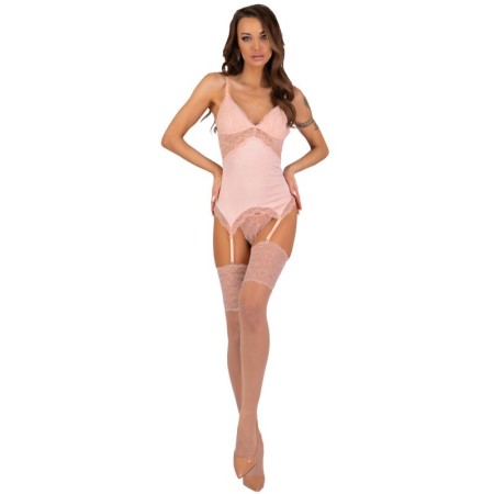 LIVCO CORSETTI FASHION - Persinne Peach Set: Korsett + Panty + Strümpfe