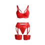 SUBBLIME Roter Bondage BH mit Strapsgürtel Set S/M – Verführerische Lingerie
