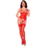 CHILIROSE CR 4873 Roter Offener Korsett-Set mit Tanga und Strümpfen