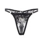 SUBBLIME - 3-teiliges Set BH + Tanga + Strumpfhalter mit floralem Muster Schwarz L/XL