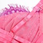 SUBBLIME - 955366 BH-Set mit Spitzenbesatz und Strapshaltern in Rosa und Lila L/XL