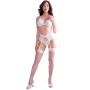 CHILIROSE CR 4862 Set aus weißer Spitze: BH, Strapsgürtel, Tanga & Strümpfe S