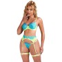SUBBLIME - 955311 Spitzen-BH- und Strapset Grün-Blau S/M