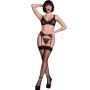 CHILIROSE CR 4692 Set Vier Teile Schwarz L - Verführerische Spitzen-Dessous
