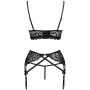 LIVCO CORSETTI FASHION Moridam LC 90552 BH + Strumpfhalter + Panty Schwarz L/XL