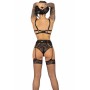 Livco Corsetti Fashion - Pojzon LC 90670 Set: BH, Strümpfe, Strumpfhalter & Slip Schwarz