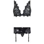 LIVCO CORSETTI FASHION - BELITA LC 90231 BH + Slip + Strumpfhalter Schwarz L/XL