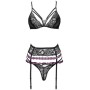 Livco Corsetti Fashion Snehana LC 90443 Set – Schwarzer BH, Strapsgürtel & Panty