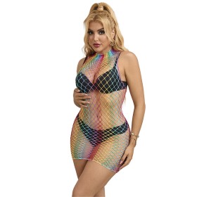 SUBBLIME 952433 Ärmelloses Netzkleid mit hohem Regenbogenkragen, Einheitsgröße