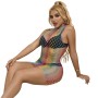 SUBBLIME 952433 Ärmelloses Netzkleid mit hohem Regenbogenkragen, Einheitsgröße