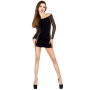 PASSION WOMAN BS025 Bodystocking im schwarzen Kleid-Stil, Einheitsgröße