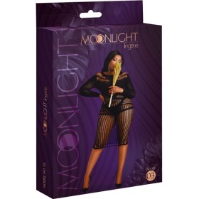 MOONLIGHT Model 3 Plus Size Schwarzes Kleid mit verführerischem Netz