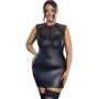 SUBBLIME - Sexy Lederkleid mit schwarzer Spitze L/XL