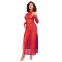 CHILIROSE CR 4853 Rotes Spitzenkleid mit Handschuhen L/XL