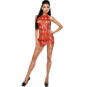 ME-SEDUCE - Gwen Rückenfreies Kleid Rot S/M