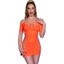 CHILIROSE CR 4704 Nahtloses Orangen-Minikleid S/M