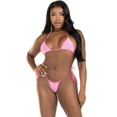 LEG AVENUE - Bikini mit funkelnden Diamanten in Fuchsia