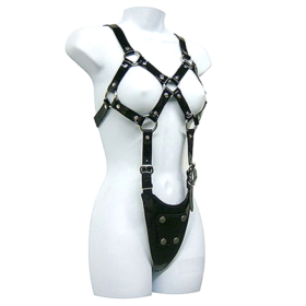 LEATHER BODY - Exposed Body für Damen, verstellbares BDSM-Harness