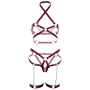 LEG AVENUE - Harness BH & Herz-Strumpfhalter Set