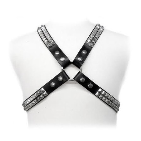 LEATHER BODY - Pyramid Nieten Harness für Herren